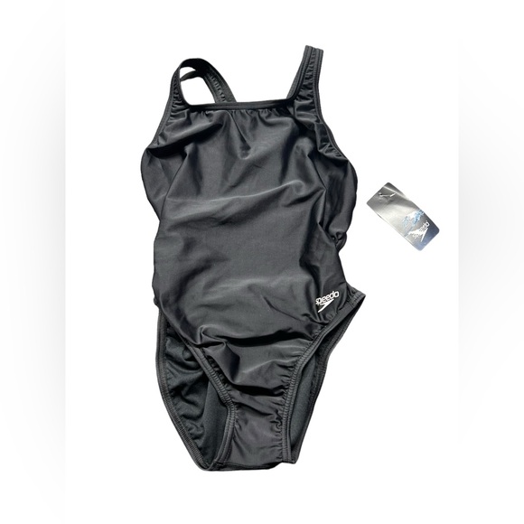 SPEEDO PRO LT black swim training athletic one piece swimsuit 6/32 NWT - Picture 2 of 4